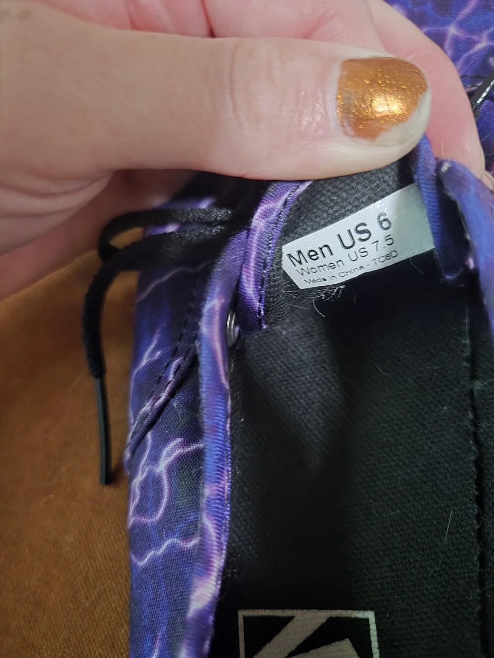Vans Lightning Print Canvas Sneakers - Purple